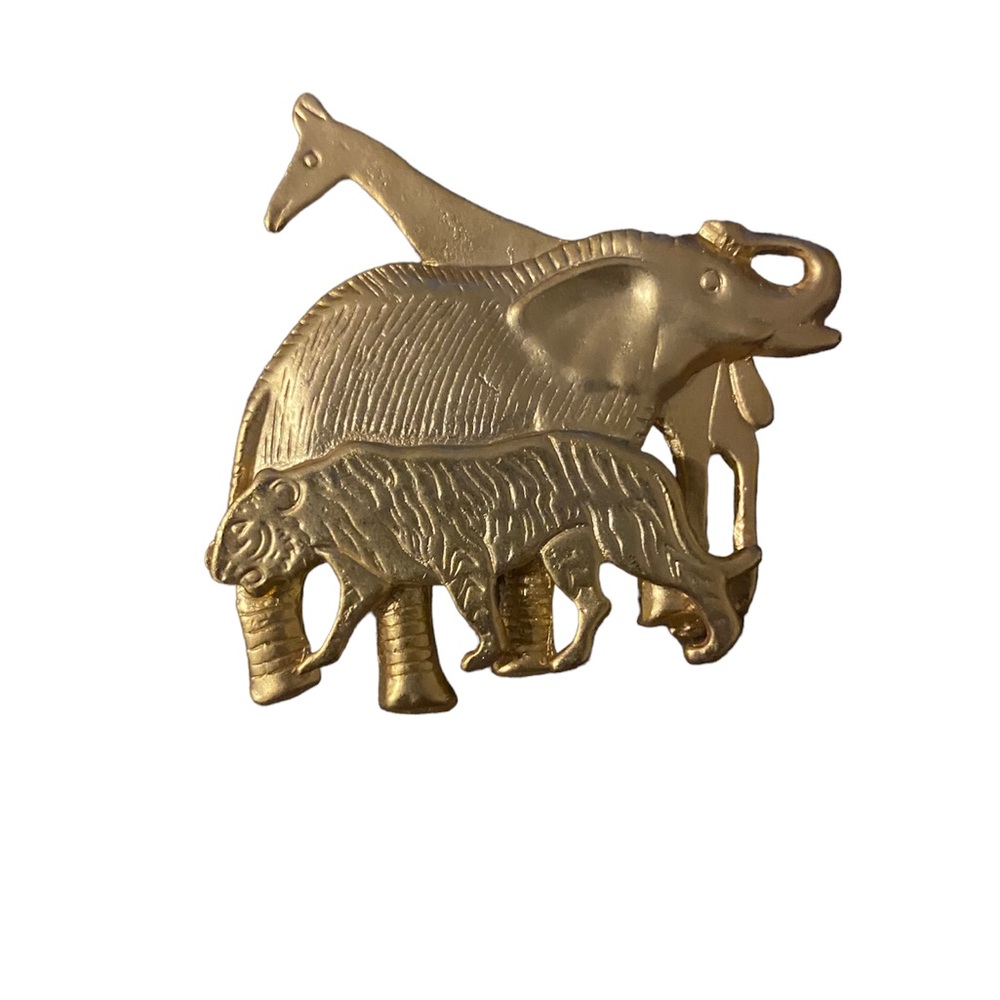 Vintage three of Africa brooch pin